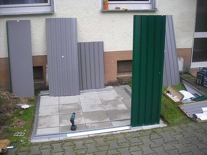 Gerätenhaus Bausatzteile: Wände