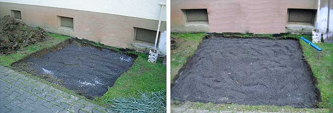 Splittbett fürs Metallgerätehaus