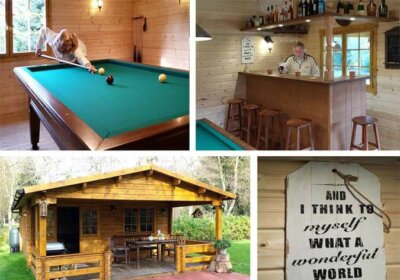 Ein Gartenhaus als Partyhaus mit Billardtisch und Theke (Aufbau / Foto-Story) Gartenhaus als Partyhaus