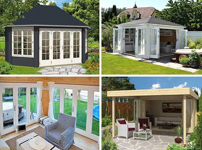 Gartenhäuser mit Falttür