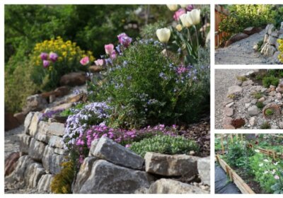 Naturstein, Holz oder Muschelkalk: Die inspirierende Gartenbeet-Vielfalt in Doris‘ Naturgarten Beet-Vielfalt: Einfassung aus Holz oder Naturstein sowie ein Schotterbeet