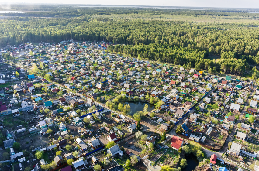 russische Datschensiedlung in der Tyumen Region