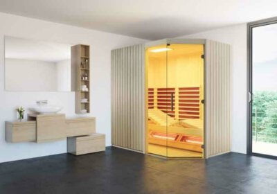 Ist eine Infrarotkabine gesundheitsschädlich – oder nicht? Infrarotkabine in Badezimmer