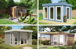 Collage Home Offices im Garten