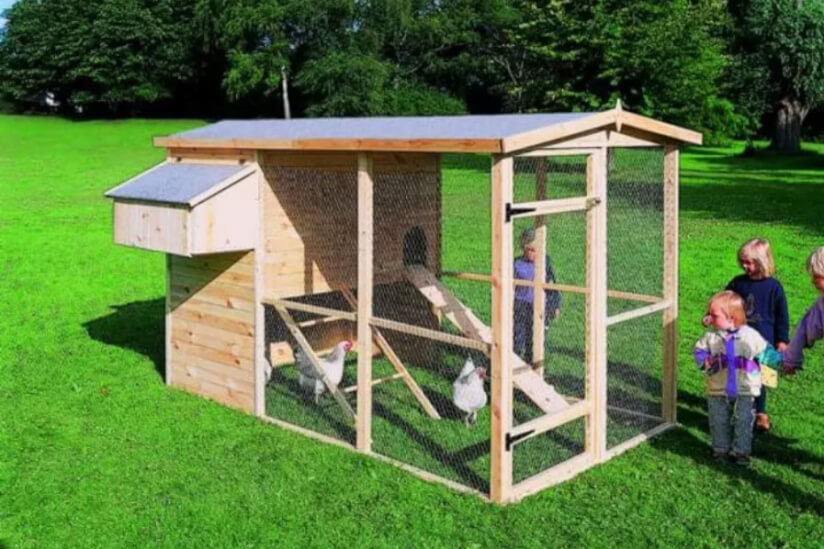 Hühnerstell mit Kindern