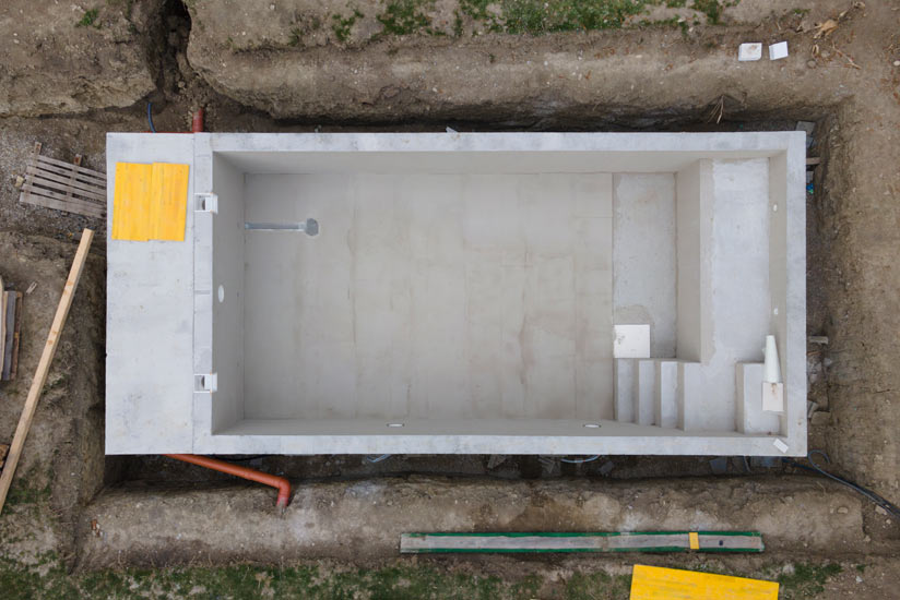 Pool Bodenplatte erstellen